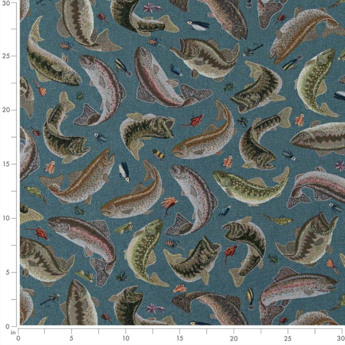D2679 Fishing Aqua - Charlotte Fabrics