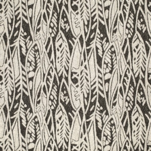 Ebony Black and White Floral Crypton Upholstery Fabric by The Yard
